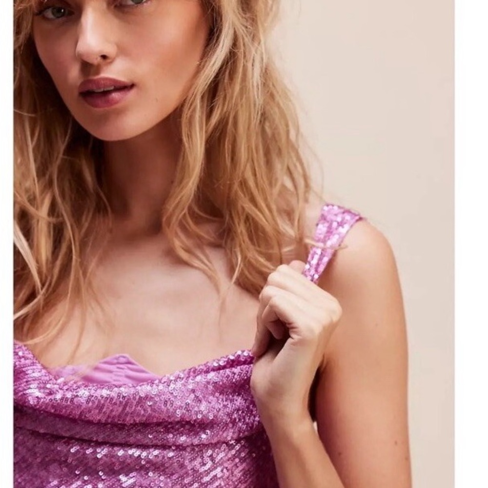 For Love And Lemons Pink Sequin Mini Dress